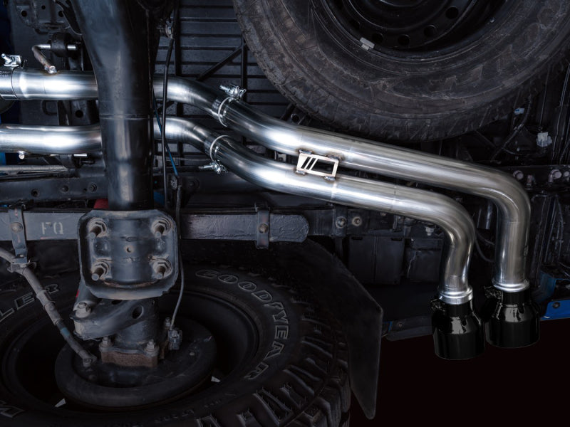 AWE 16-22 Toyota Tacoma 0FG Catback Exhaust w/ BashGuard - Dual Diamond Black Tips - DTX Performance