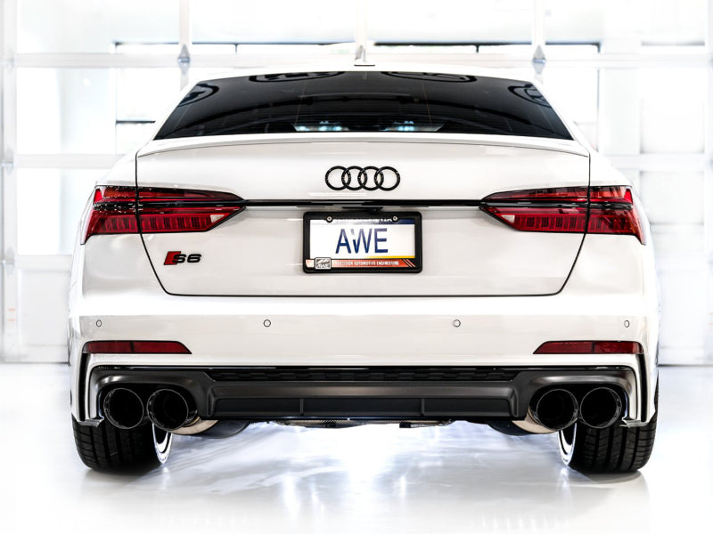 AWE Tuning 19-23 Audi C8 S6/S7 2.9T V6 AWD Track Edition Exhaust - Diamond Black Tips - DTX Performance