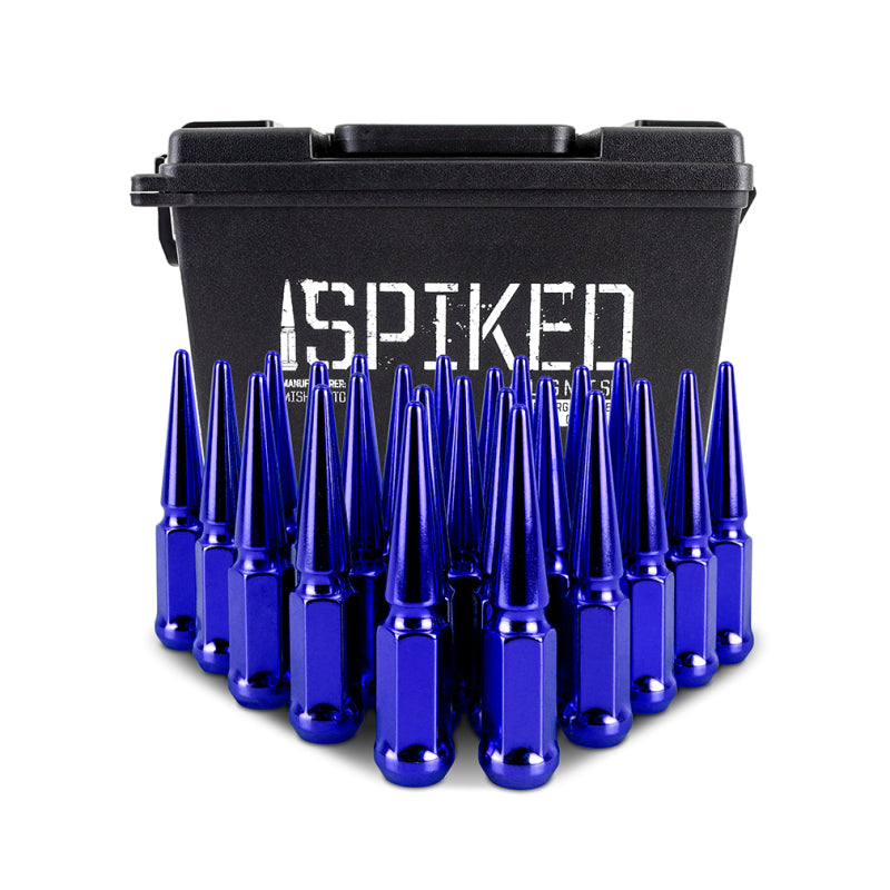 Mishimoto Mishimoto Steel Spiked Lug Nuts M14 x 1.5 24pc Set Blue - DTX Performance