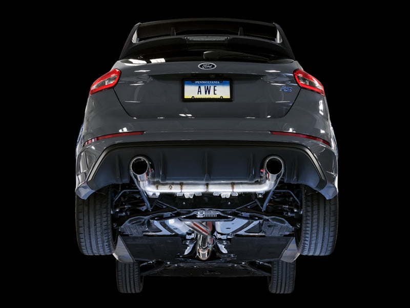 AWE Tuning Ford Focus RS Track Edition Cat-back Exhaust - Chrome Silver Tips - DTX Performance