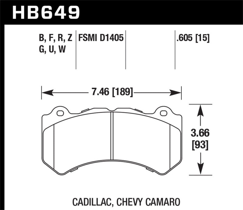 Hawk 2008-2014 Cadillac CTS V HPS 5.0 Front Brake Pads - DTX Performance