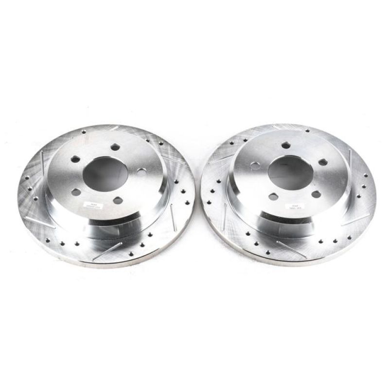 Power Stop 1993 Ford Mustang Front Evolution Drilled & Slotted Rotors - Pair - DTX Performance