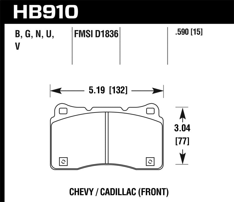 Hawk 15-16 Cadillac XTS / Chevrolet Corvette HP+ Front Brake Pads - DTX Performance