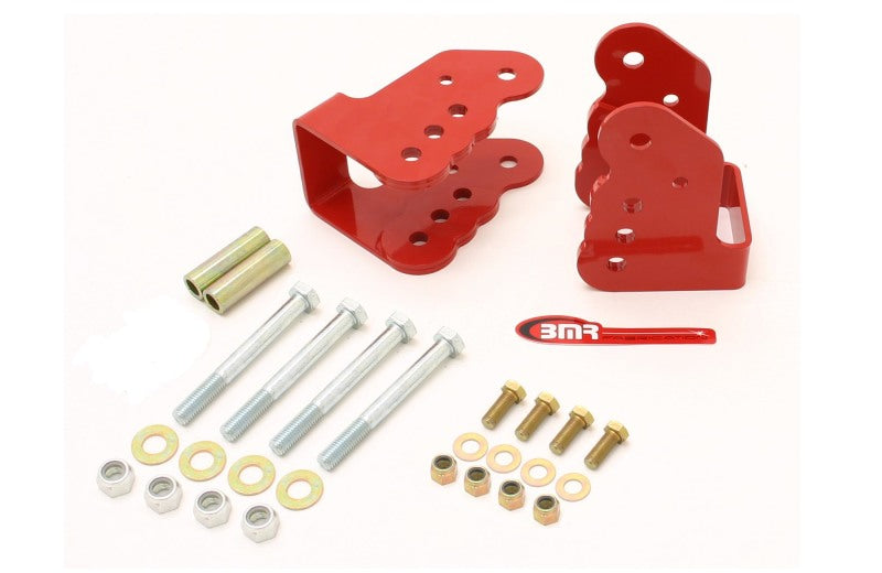 BMR 78-87 G-Body Bolt-On Control Arm Relocation Brackets - Red - DTX Performance