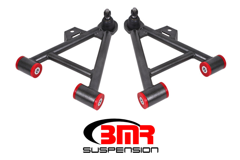 BMR 79-93 Mustang Lower Non-Adj. A-Arms (Coilover Only) w/ STD. Ball Joint (Poly) - Black Hammertone - DTX Performance