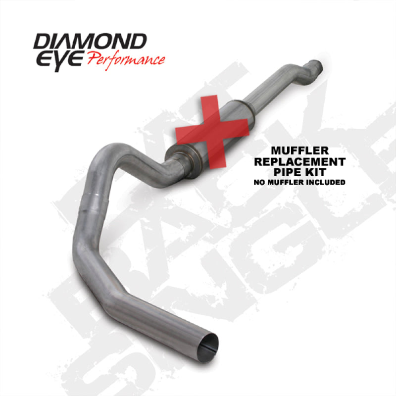 Diamond Eye KIT 4in CB MFLR RPLCMENT PIPE SGL AL: 03-07 FORD 6.0L F250/F350 (Extended Cab Only) - DTX Performance