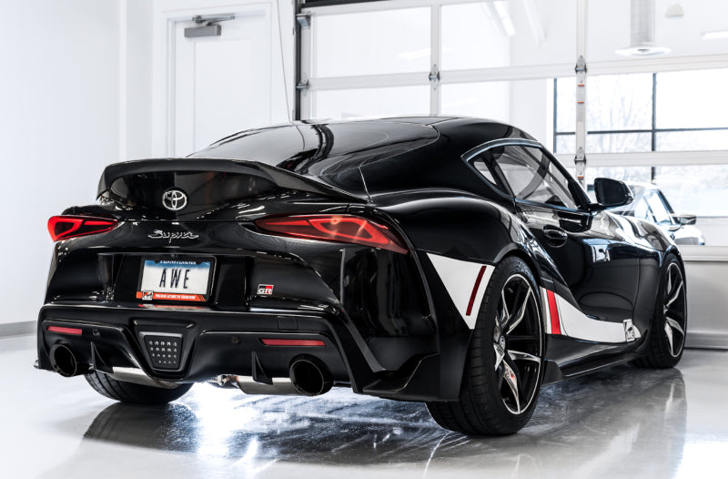 AWE 2020 Toyota Supra A90 Non-Resonated Touring Edition Exhaust - 5in Diamond Black Tips - DTX Performance