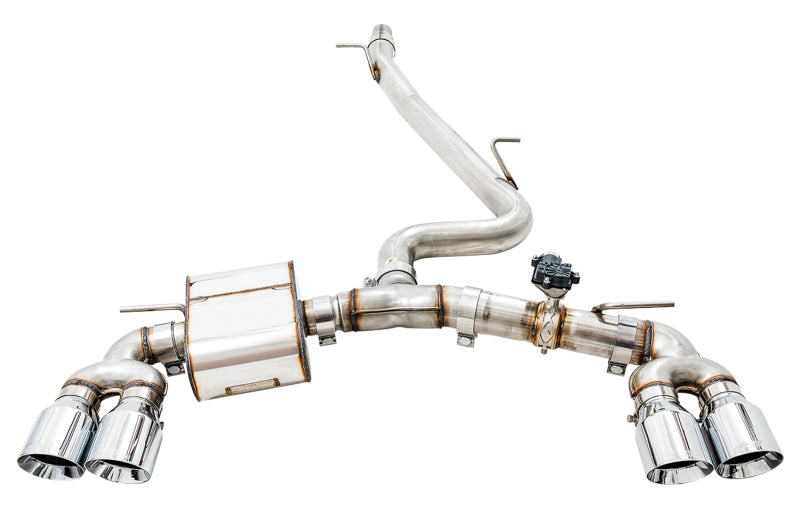 AWE Tuning Volkswagen Golf R MK7.5 SwitchPath Exhaust w/Chrome Silver Tips 102mm - DTX Performance