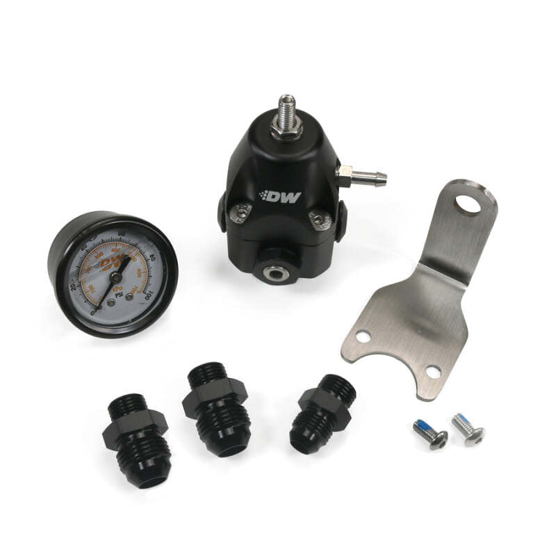 DeatschWerks DWR1000C AFPR + Pressure Gauge + 6AN & 8AN fittings - Anodized Black - DTX Performance