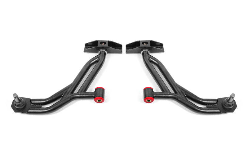 BMR 10-14 Ford Mustang Non-Adj. Lower A-Arms Delrin/Rod w/ 19mm Tall Ball Joint - Black Hammertone - DTX Performance