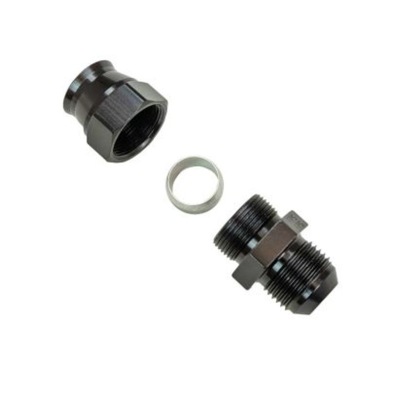 Moroso Aluminum Fitting Adapter 10AN Male to 5/8in Tube Compression - Black - DTX Performance