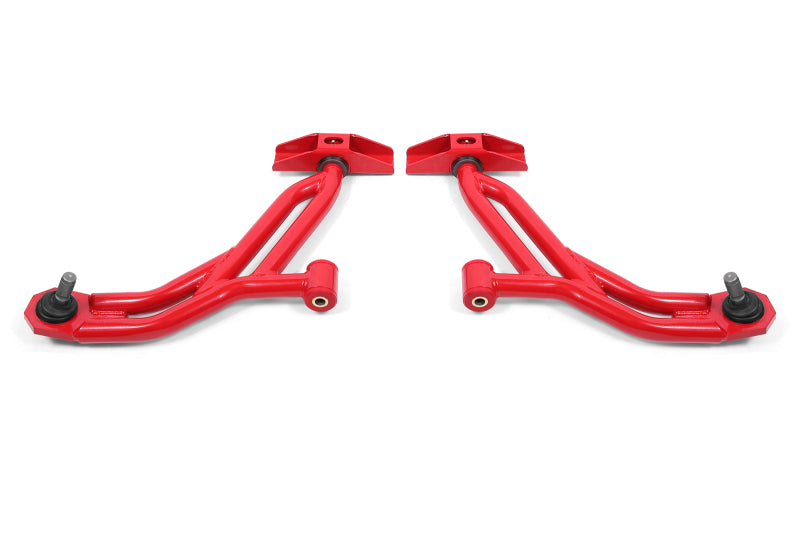 BMR 10-14 Ford Mustang / Shelby GT500 Non-Adj. Lower A-Arms (Poly/Delrin) - Red - DTX Performance