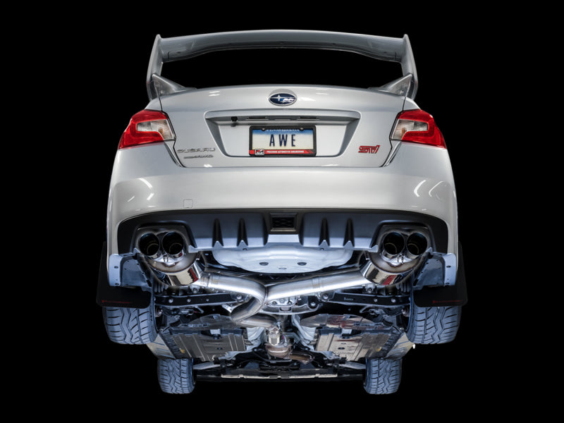 AWE Tuning Subaru STI VA / WRX GV / STI GV Sedan Touring Edition Exhaust - Diamond Black Tip (102mm) - DTX Performance