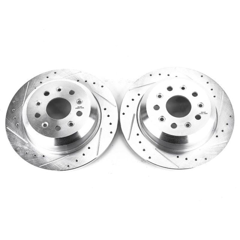 Power Stop 18-19 Jeep Wrangler Rear Evolution Drilled & Slotted Rotors - Pair - DTX Performance