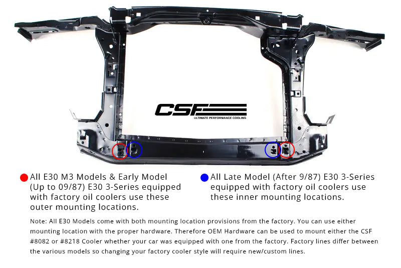 CSF 82-94 BMW 3 Series (E30) High Performance Oil Cooler w/-10AN Male & OEM Fittings - DTX Performance