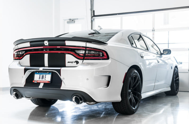 AWE Tuning 2015+ Dodge Charger 6.4L/6.2L SC Non-Resonated Touring Edition Exhaust - Silver Tips - DTX Performance