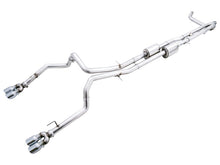 Load image into Gallery viewer, AWE Tuning 22-23 GMC Sierra 1500 AT4X 6.2L 0FG Catback Split Dual (Flat Bumper) - Chrome Silver Tips - DTX Performance