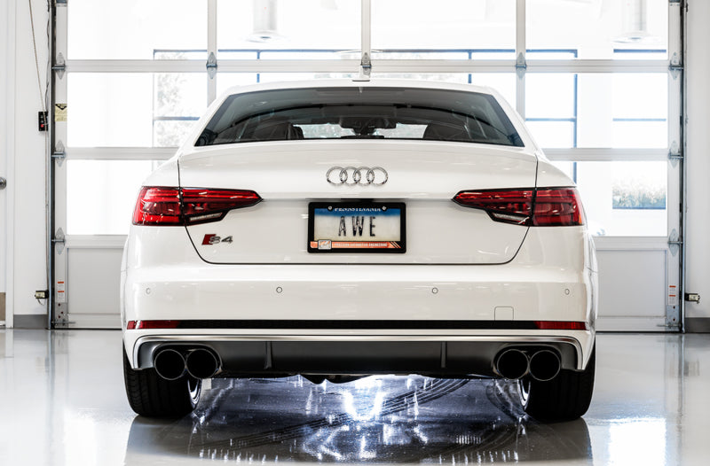 AWE Tuning Audi B9 S5 Sportback Touring Edition Exhaust - Non-Resonated (Black 102mm Tips) - DTX Performance