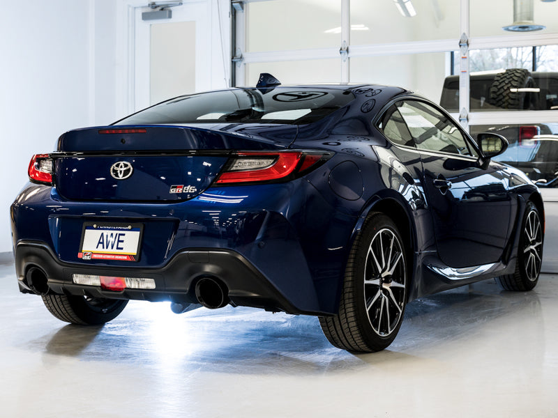 AWE Subaru BRZ / Toyota GR86 / Toyota 86 Track Edition Cat-Back Exhaust- Diamond Black Tips - DTX Performance