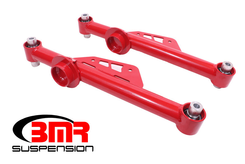 BMR 79-98 Fox Mustang Non-Adj. Lower Control Arms w/ Spherical Bearings - Red - DTX Performance