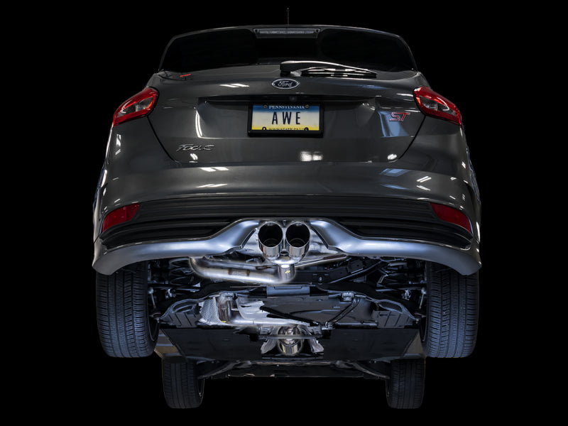 AWE Tuning Ford Focus ST Track Edition Cat-back Exhaust - Chrome Silver Tips - DTX Performance