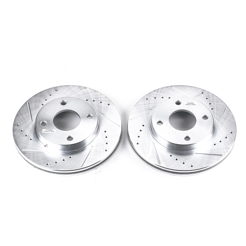 Power Stop 00-04 Ford Focus Front Evolution Drilled & Slotted Rotors - Pair - DTX Performance