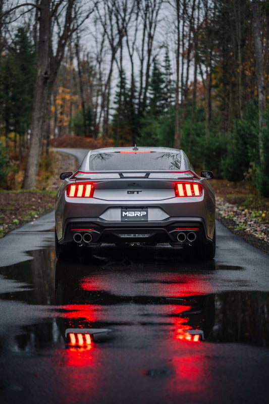 MBRP 2024+ Ford Mustang 5.0L Blk Alum. SS 3in Cat-Back Exhaust w/ Quad Blk Tips (Valve Delete) - DTX Performance