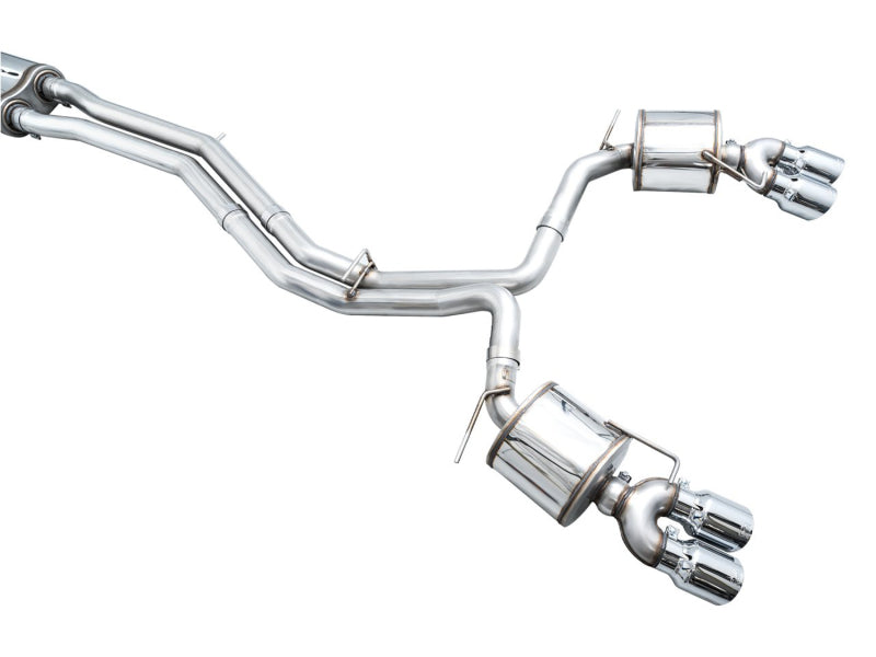 AWE Tuning 19-23 Audi C8 S6/S7 2.9T V6 AWD Touring Edition Exhaust - Chrome Silver Tips - DTX Performance