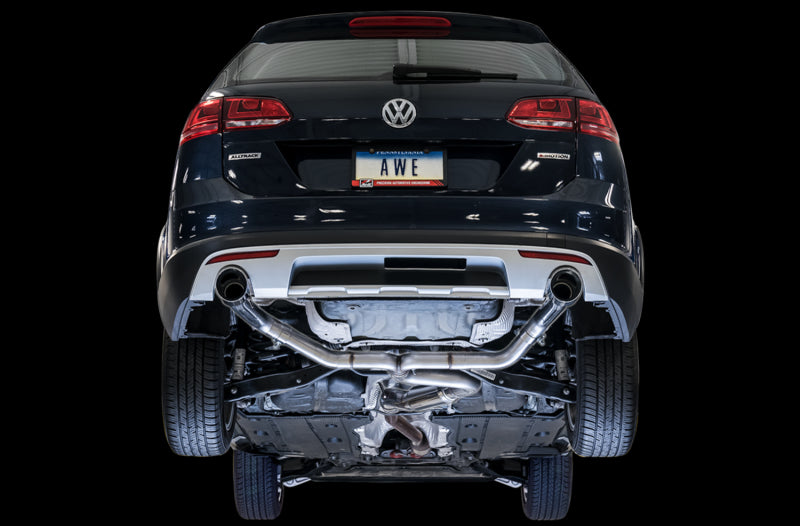 AWE Tuning VW MK7 Golf Alltrack/Sportwagen 4Motion Track Edition Exhaust - Polished Silver Tips - DTX Performance