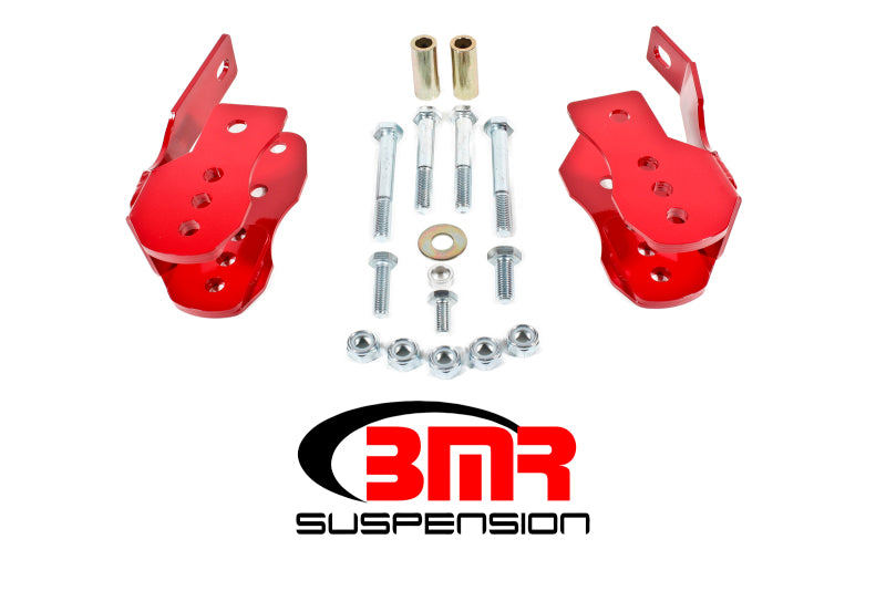 BMR 05-14 S197 Mustang Bolt-On Control Arm Relocation Brackets - Red - DTX Performance