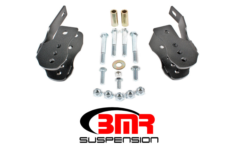 BMR 05-14 S197 Mustang Bolt-On Control Arm Relocation Brackets - Black Hammertone - DTX Performance