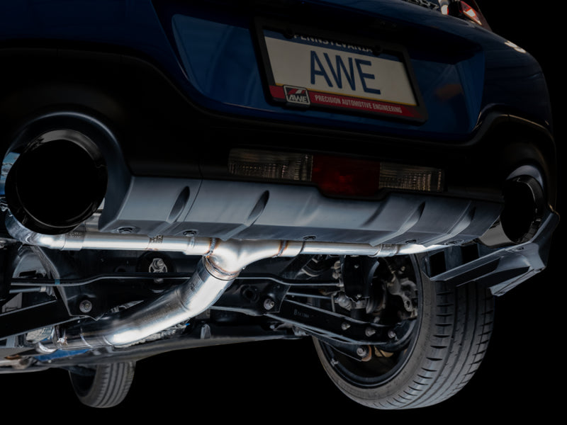 AWE Subaru BRZ / Toyota GR86 / Toyota 86 Track Edition Cat-Back Exhaust- Diamond Black Tips - DTX Performance