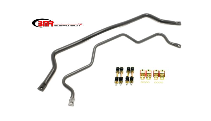 BMR 93-02 F-Body Front (SB001H) & Rear (SB003H) Sway Bar Kit w/ Bushings - Black Hammertone - DTX Performance