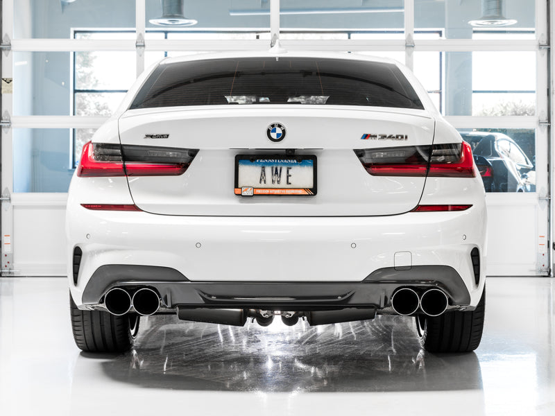 AWE Tuning 2019+ BMW M340i (G20) Track Edition Exhaust - Quad Chrome Silver Tips - DTX Performance