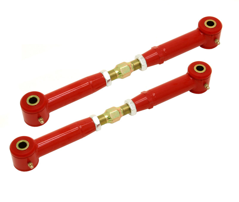 BMR 10-15 5th Gen Camaro Rear Adj. Toe Rods (Polyurethane) - Red - DTX Performance