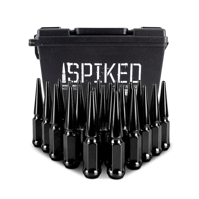 Mishimoto Mishimoto Steel Spiked Lug Nuts M14 x 1.5 24pc Set Black - DTX Performance