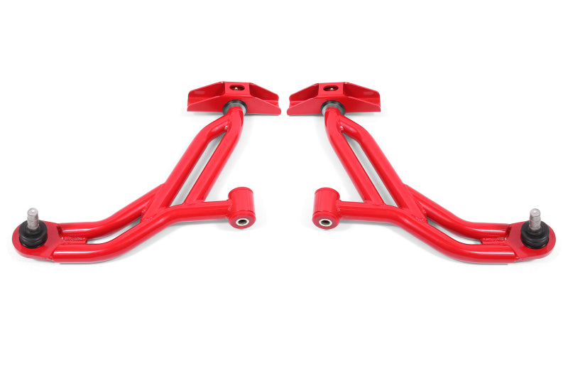 BMR Suspension 05-14 Ford Mustang Lower A-Arms - Red - Non-Adjustable - DTX Performance