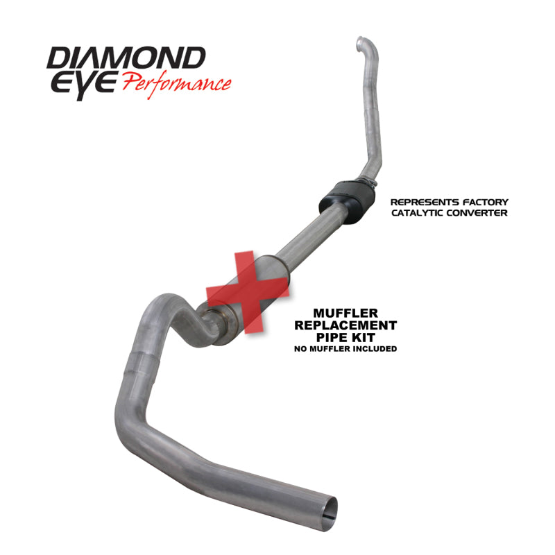 Diamond Eye KIT 4in MFLR RPLCMENT PIPE TB SGL ALUM 94-97 5 7 3L F250/F350 PWRSTROKE NFS W CARB STDS - DTX Performance