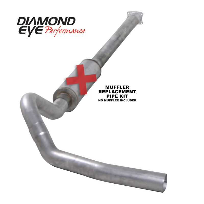 Diamond Eye KIT 4in CB SGL MFLR RPLCMENT PIPE SS 01-05 CHEVY/GMC 6.6L 2500/3500 - DTX Performance