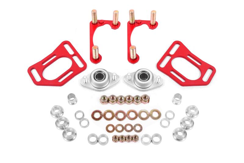 BMR 90-93 Fox Mustang Caster Camber Plates - Red - DTX Performance