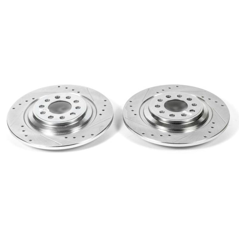 Power Stop 14-19 Jeep Cherokee Rear Evolution Drilled & Slotted Rotors - Pair - DTX Performance