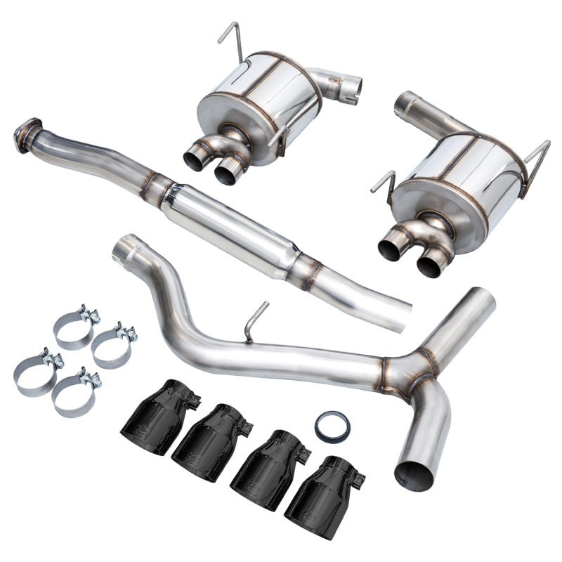 AWE Tuning Subaru STI VA / WRX GV / STI GV Sedan Touring Edition Exhaust - Diamond Black Tip (102mm) - DTX Performance