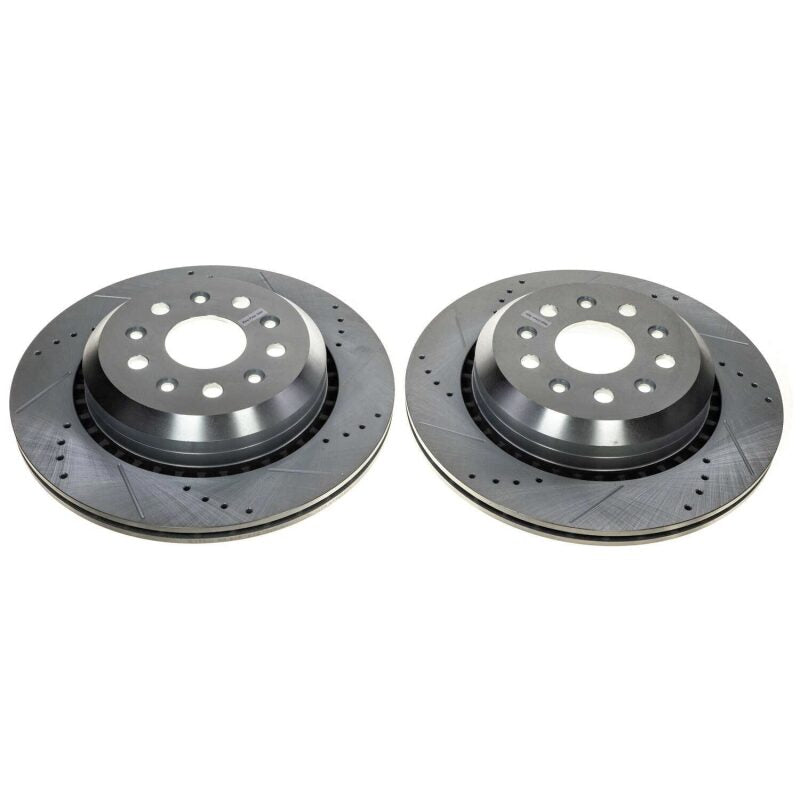 Power Stop 20-21 Jeep Gladiator Rear Evolution Drilled & Slotted Rotor - Pair - DTX Performance