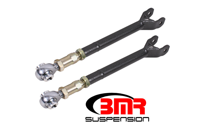 BMR 08-17 Challenger Lower Trailing Arms w/ On-Car Adj. Rod Ends - Black Hammertone - DTX Performance