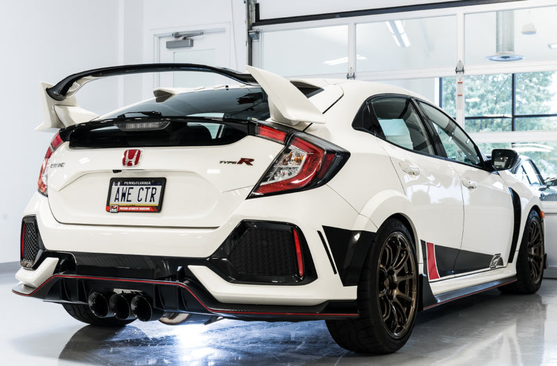 AWE Tuning 2017+ Honda Civic Type R Touring Edition Exhaust w/Front Pipe & Triple Diamond Black Tips - DTX Performance