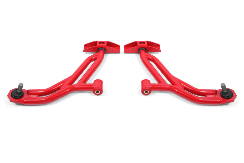 BMR 10-14 Ford Mustang / Shelby GT500 Non-Adj. Lower A-Arms (Poly/Delrin) - Red - DTX Performance