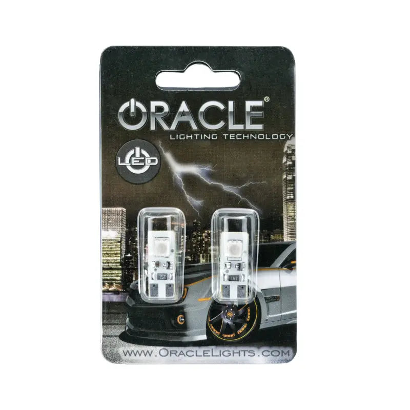 Oracle T10 2 LED 3 Chip Flank Bulb (Pair) - Red - DTX Performance