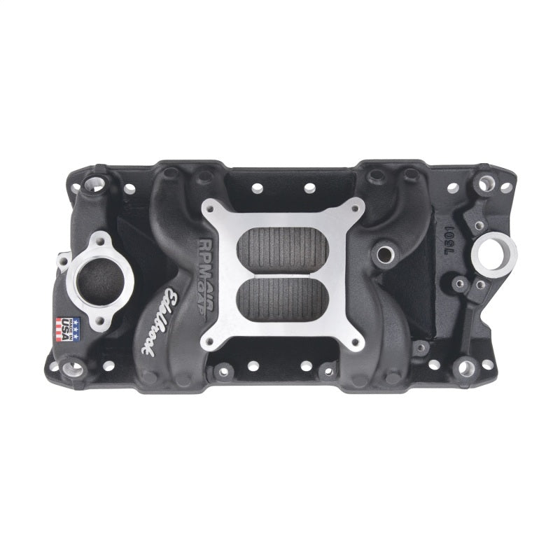 Edelbrock Intake Manifold RPM Air-Gap Small-Block Chevy 262-400 Black - DTX Performance