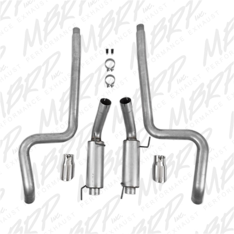 MBRP 05-09 Ford Mustang GT 4.6L Dual Split Rear Race Version AL/ 3in Cat Back Exhaust System - DTX Performance