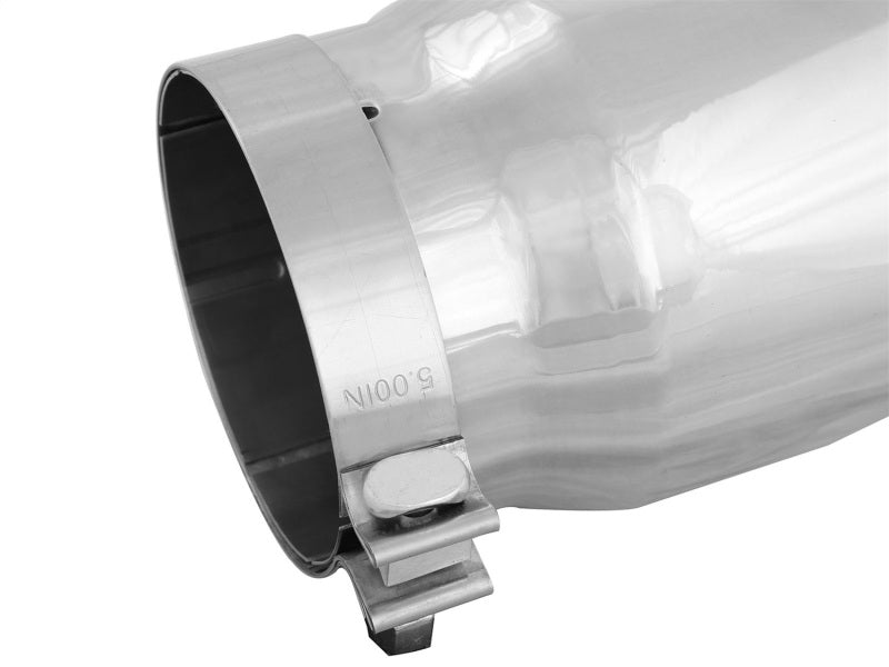 aFe Universal Bolt On Exhaust Tip Polished 5in Inlet x 6in Outlet x 12in Long - DTX Performance